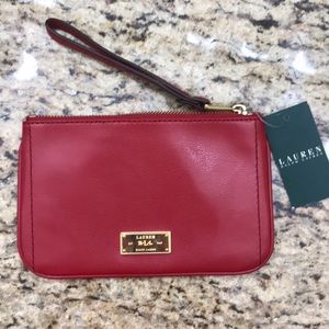 Red Ralph Lauren wristlet